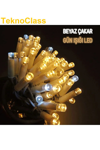Canderel Dış Mekan Kalın Kablolu ÇAKARLI Led Aydınlatma 10m Ağaç Işığı 100led...