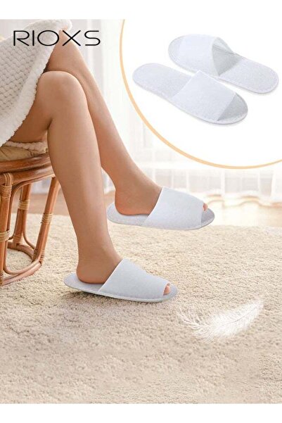 RIOXS 15 Pairs Disposable Guests Slippers, Universal Open Toe Spa Slippers, B...