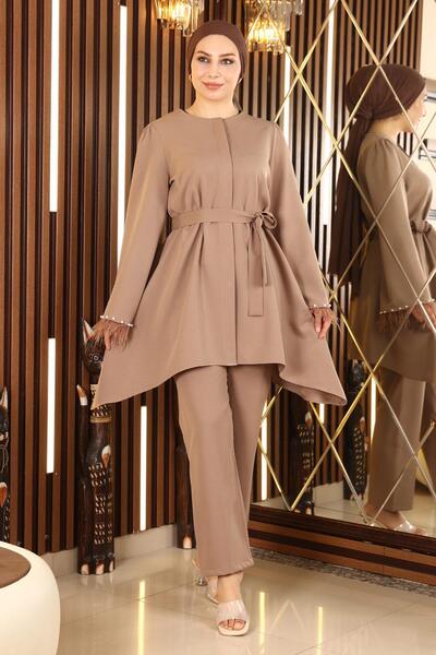 Missvalle Feather Detailed Suit Mink 19131