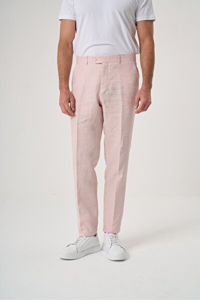 Velvarde Linen Slim Pants Pink