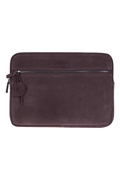 BloominBag Burgundy Still Hakiki Süet Deri 15-16 inç MacBook/Laptop Kılıfı