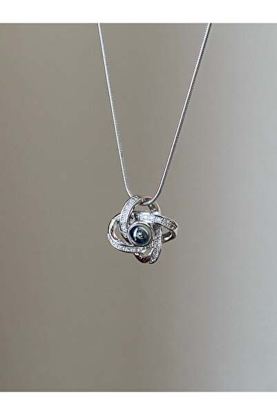 Petek Collection Love Knot Silver Color Steel Necklace