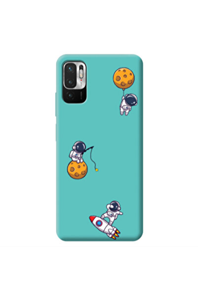 Other Xiaomi Redmi Note 10 Pro 5G Cute astronauts Turquoise Colored Silicone ...