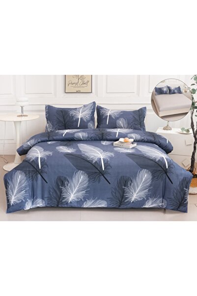 Truva Home Lenjerie de Pat | 4 Piese | Bumbac Satinat | Confort Premium și El...