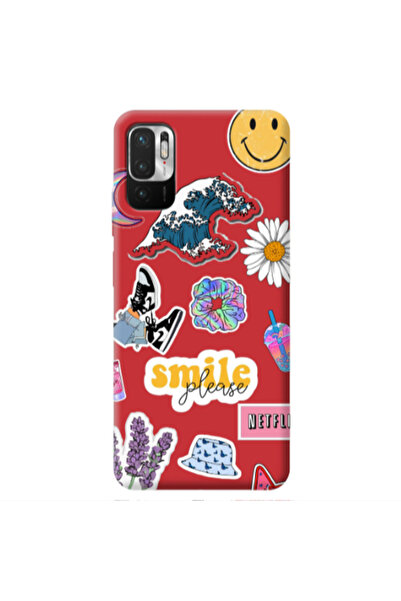 Other Xiaomi Redmi Note 10 Pro 5G Smile Moon Red Colored Silicone TPU Θήκη