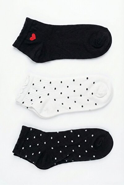 OBJE Women's Mixed 3-Piece Short Socks