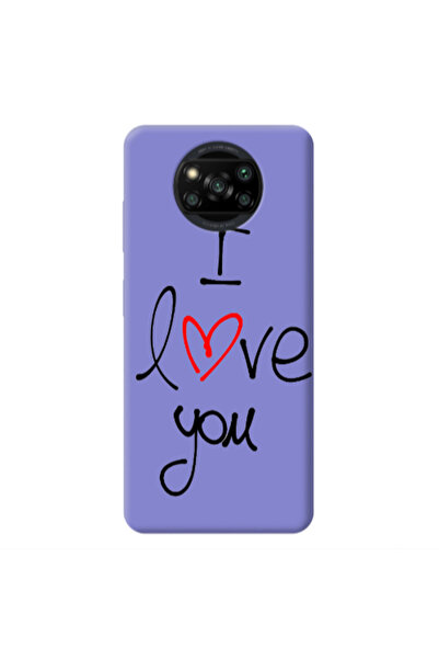 Other Xiaomi Poco X3 /X3 Pro i love you Purple Colored Silicone TPU Θήκη
