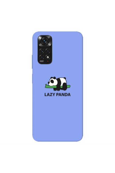 Other Xiaomi Redmi Note 11 4G Lazy panda Light Purple Colored Silicone TPU Θήκη