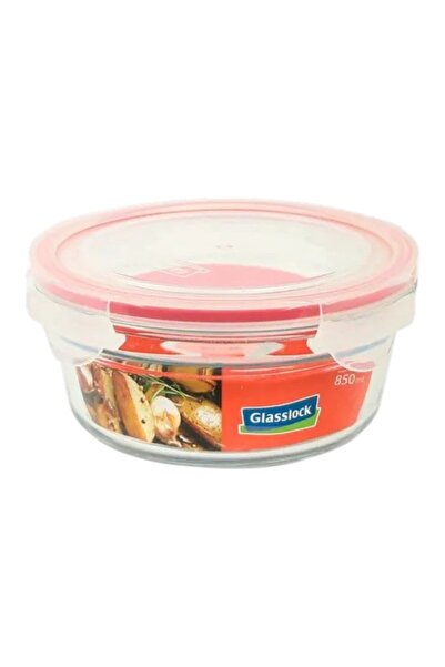 Glasslock Recipient din sticla termorezistenta, cu capac, 850 ml, Rotund, BPA...
