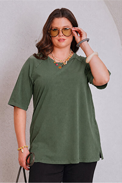 Büyük Moda 54014 Yıkamalı Tişört