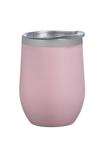 Z Store Pahar termoizolant metalic Rose Nude cu capac - 350ml
