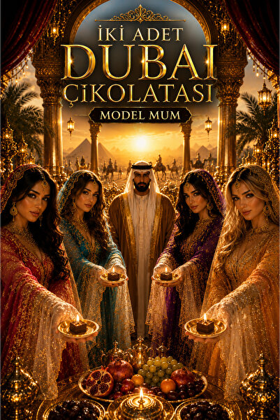 FANTASTİK SANAT ATÖLYESİ 2'Li Fıstıklı Dubai Çikolatası Tealight Mum - Gerçeğ...