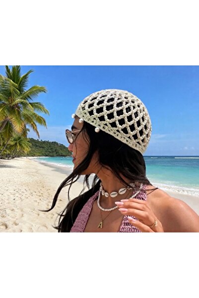 Markiz Takı Pearl-Embellished Knitted Hairnet