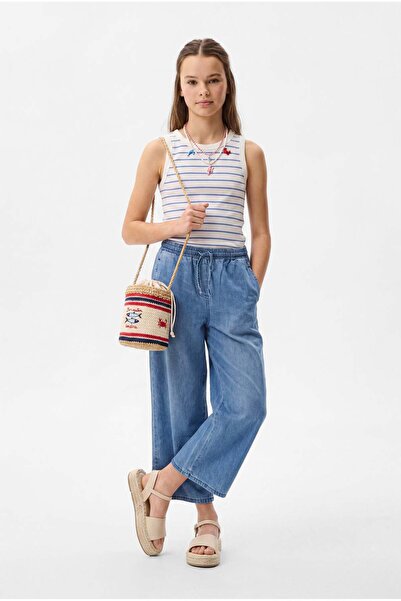 PAULMARK Girl's Wide Leg Elastic Waist Jeans