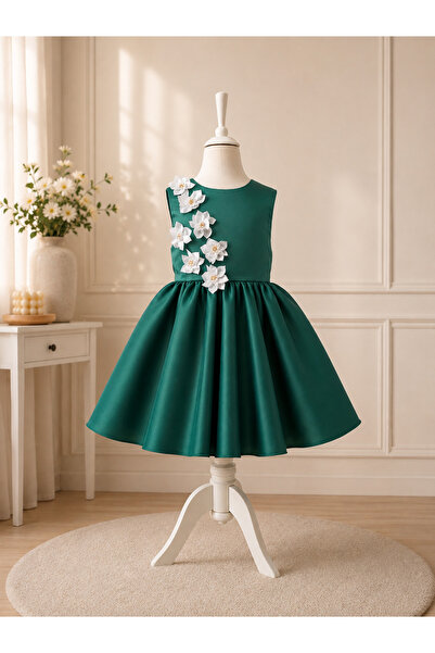 MUSGEM Ειδική σχεδίαση Lilya Model Emerald Green χρώμα Αμάνικο βραδινό φόρεμα...