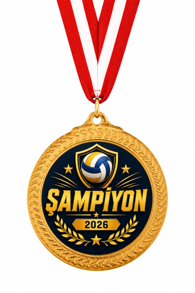 Expoim Altın Renkli Voleybol Şampiyon Madalyası - Voleybol Turnuvası Madalyası