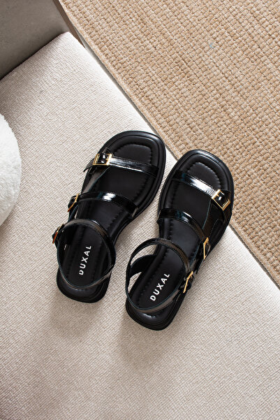 DUXAL SHOES Patricia Women's Genuine Leather Gold Buckle Adjustable Summer Sa...