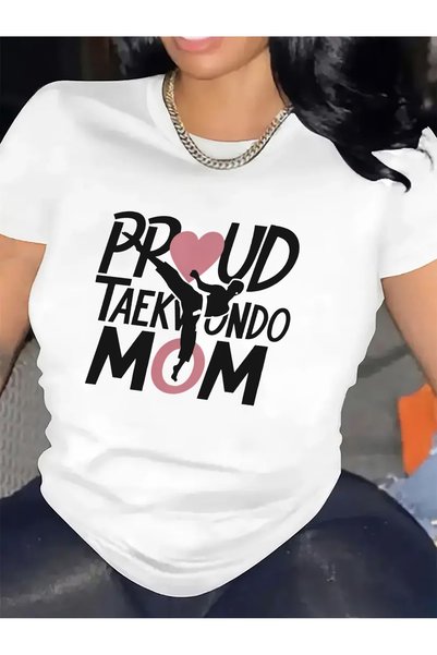 NOURAM Stylish And Comfy Short-Sleeve Tee for Proud Taekwondo Mothers