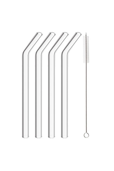 Choice1 5Pcs High Borosilicate Glass Straws Straight Reusable Drinking Straw ...