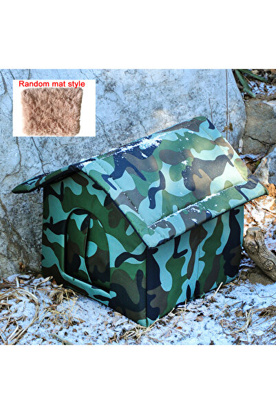 Choice3 L 45x45x40cm Green Cat House Waterproof Outdoor Winter Warm Pet Cat C...