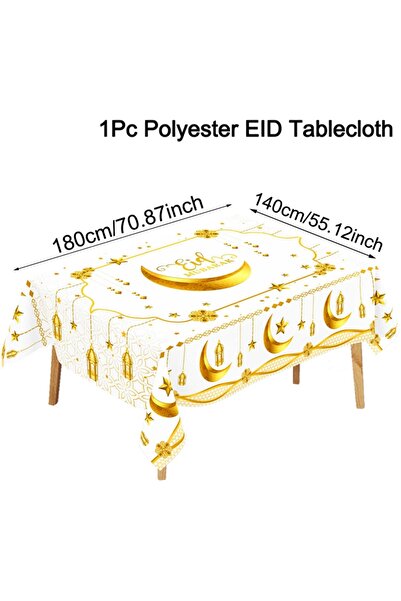 Choice3 503 Ramadan Kareem Table Cover White Gold Ramadan Decor 2026 For Home...