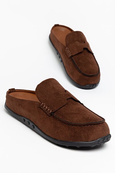 Hayalimdeki Ayakkabı Ugan Women's Brown Suede Poly Sole Detailed Slippers