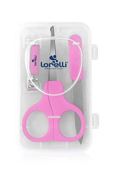 LORELLİ Set manichiura bebe, 3 piese, cu suport, Pink