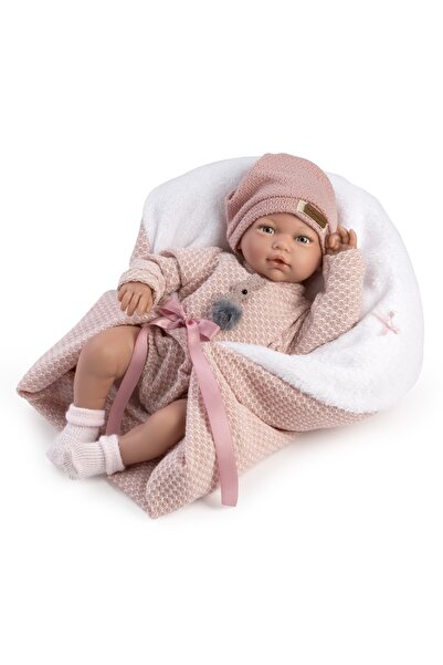 GUCA COLLECTION Papusa clasica, Blanca, 38 cm, corp moale cu greutate, cu hai...