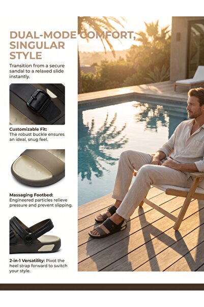 GlobalOne Mart Modern Translucent Design Premium Soft Sole Men's Sandals - Su...