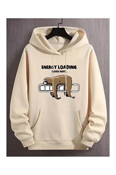 ZİYMO Unisex Hooded Printed Relaxed Fit Sweatshirt