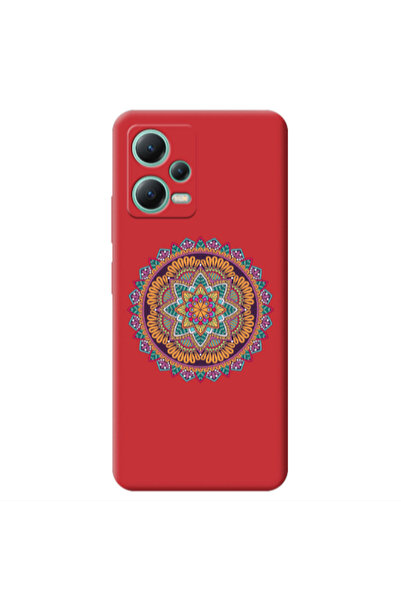 Other Xiaomi Redmi Note 12 Pro 5G Mandala D102 Red Colored Silicone TPU Θήκη