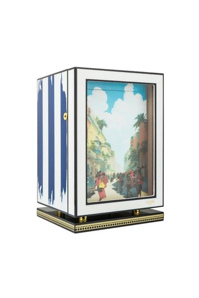 Lubinski Special Edt. Cuban Flag 3 Çekmeceli Humidor Puro Kutusu Dolap 120s LB-020