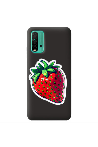 Other Xiaomi Poco M3 strawberry Black Colored Silicone TPU Θήκη