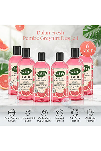 Dalan Fresh Pembe Greyfurt Duş Jeli 500 ml x 6