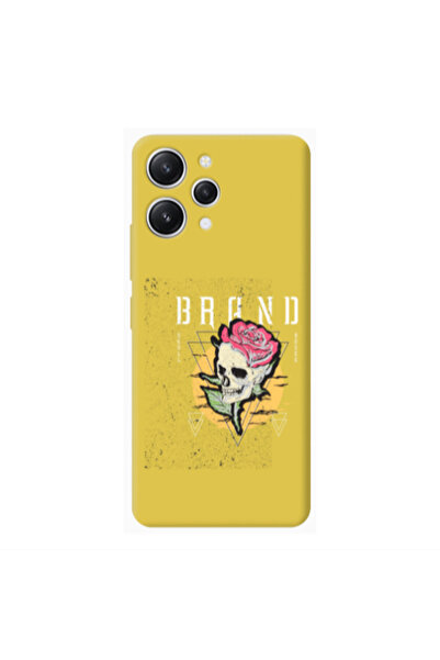 Other Xiaomi Redmi 12 Skull Roses Yellow Colored Silicone TPU Θήκη