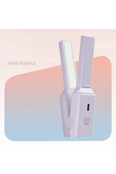 Choice1 مكواة شعر صغيرة محمولة لون بنفسجي بتصميم لطيف تعمل بمنفذ USB، مكواة ش...