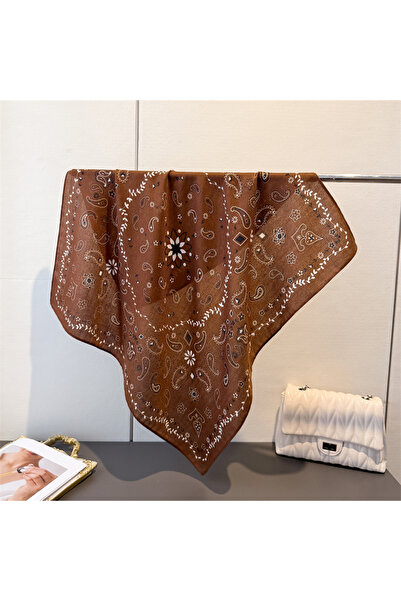 Choice MM922-17-1 وشاح مربع فاخر بنقشة الكاجو للنساء مقاس 70*70 سم، وشاح رقبة...