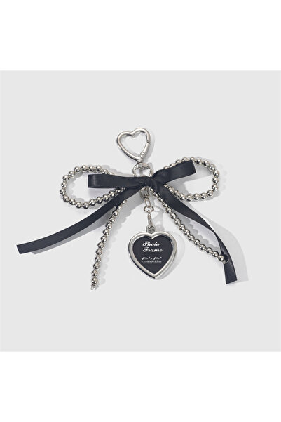 Choice black New Sweet Pearl Bow Keychain Heart Lace Pendant Car Keychain Y2K...
