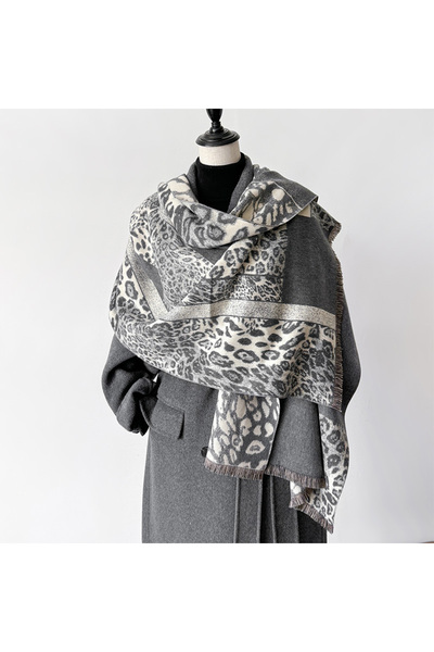 Choice3 GRAY 2024 Latest Design Winter Two-Sided Jacquard Cashmere Scarves Hi...