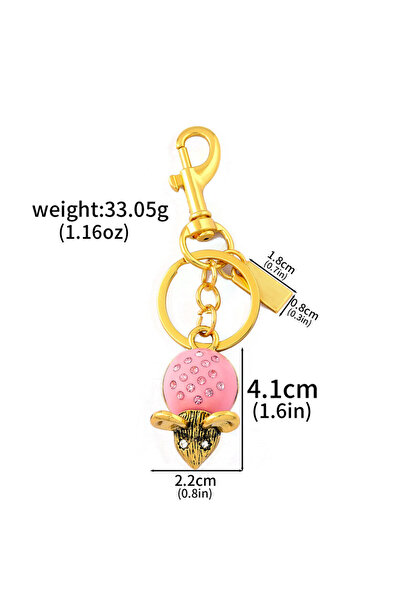 Choice BG00045 Crystal Pink Small Animal Keychains Pendant Fashion Large Mous...