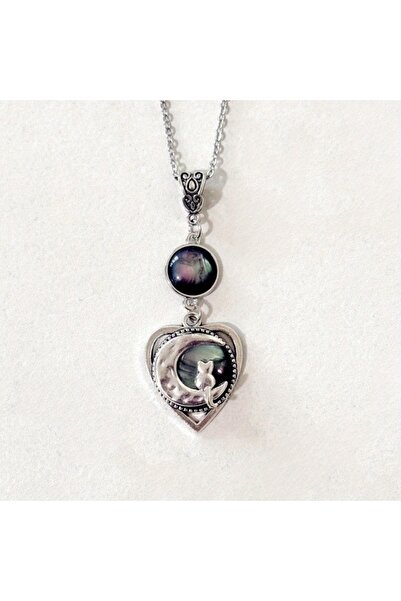 Choice YA3280-1 Y2K Fashion Peach Heart Moon Pendant Necklace Women Black Cry...