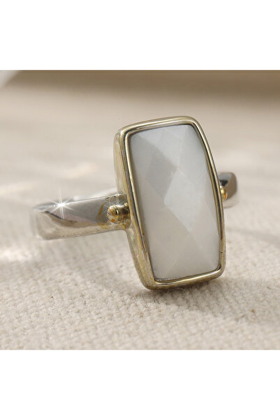 Choice4 7 Silver Plated B383 Elegant Vintage Square Synthetic Moonstone Silve...
