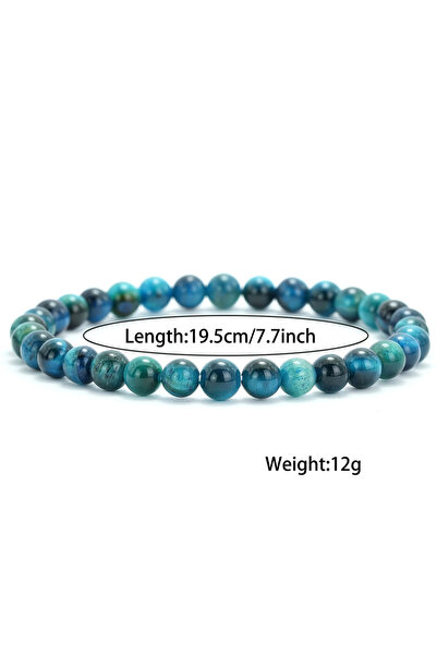 Choice 6mm 6/8/10/12mm Premium Beaded Bracelet Men Women Natural Blue Tiger E...