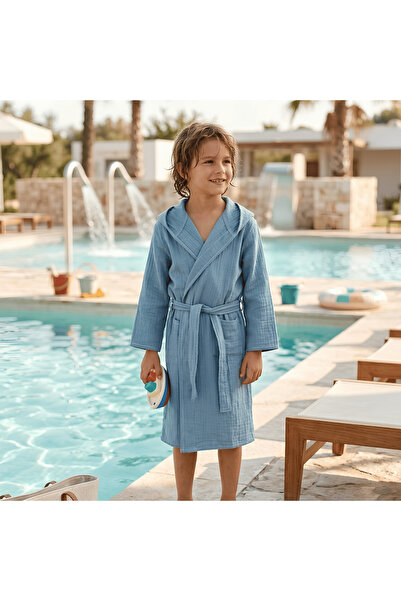 Miespiga Cotton Hooded Children's Muslin Bathrobe