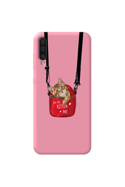 Other Samsung A70 Are you kitten Pink Colored Silicone TPU Θήκη