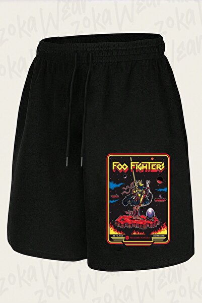 ZOKAWEAR شورت مطبوع بتصميم روك ميتال للجنسين من Foo Fighters