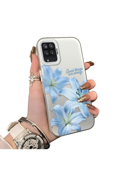 Hontinga Samsung Galaxy A12 Compatible Silicone Edge Hard Back Case Couple Ph...