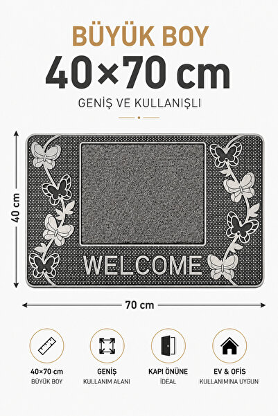 Alıç Covoraș anti-alunecare pentru ușă 40x70 cm – Cu bază rezistentă, reține apa și praful, covoraș de intrare pentru interior și exterior
