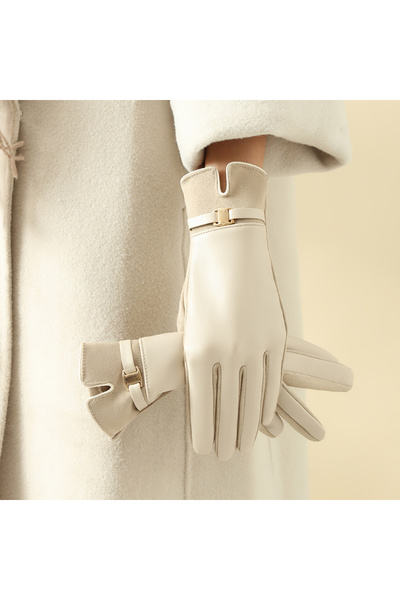 Choice1 One Size Beige 1 Pair of Gloves for Women in Winter Fleece-Lined to H...