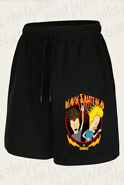 ZOKAWEAR Unisex Beavis and Butt Head Metal Colors Rock Out Design Printed Shorts